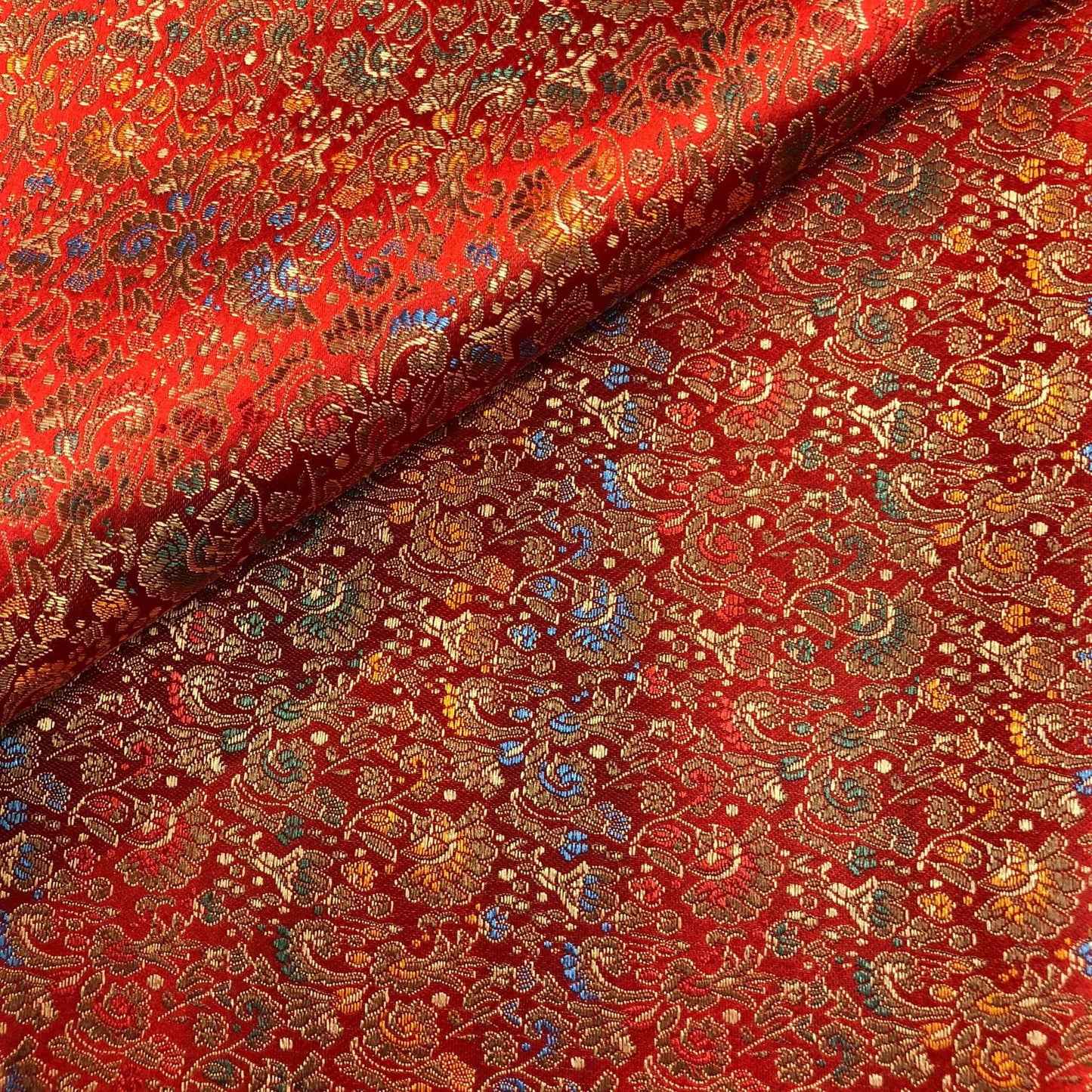 Celosia Pattern Silk Brocade Fabric: 35"W Woven Cheongsam Cushion