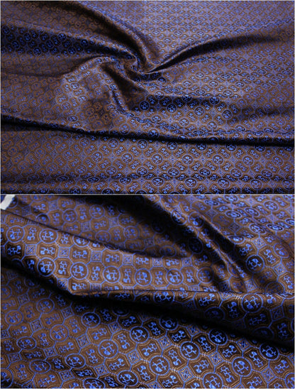 Tissu brocart jacquard à motifs floraux : mélange de soie et de rayonne de style Tang chinois