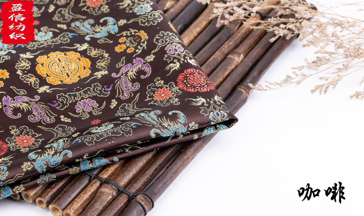 Phoenix Brocade Fabric: 35"W Chinese Cheongsam Cushion Rayon
