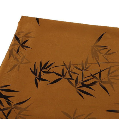 Oriental-Inspired Bamboo Leaf Brocade Fabric with Shimmering Silk-Like Texture, 59"Wide