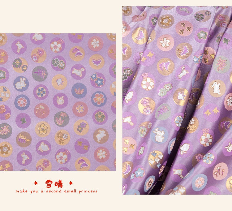 Japanese Nishijin Easter Bunny Brocade Fabric: Silk Rayon Jacquard