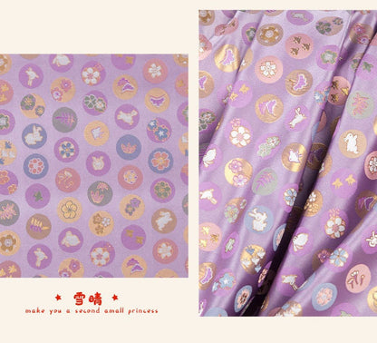 Japanese Nishijin Easter Bunny Brocade Fabric: Silk Rayon Jacquard