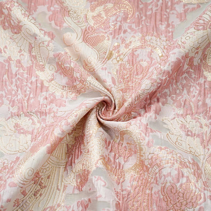 Gold Thread Jacquard Fabric: 3D Oil Painting Texture, 55" Wide