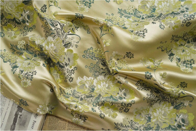 Peony Brocade Fabric: Rayon Jacquard, Cheongsam Qipao Material (57")