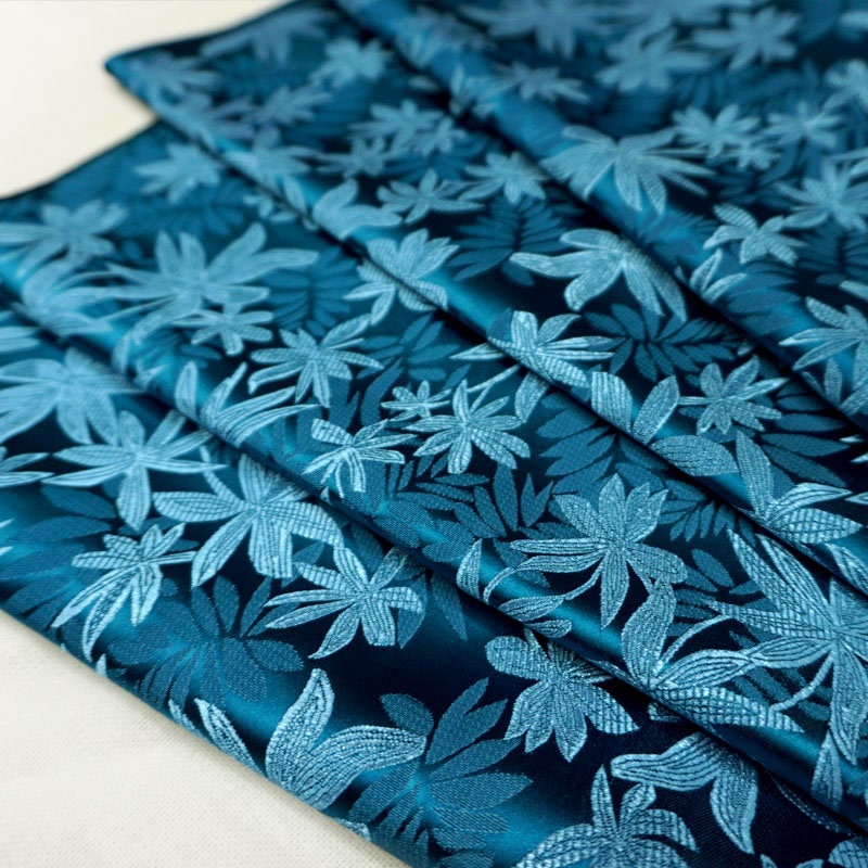 Leaf Brocade Fabric: Silk Satin Cheongsam Hanfu Fabric (By The Meter)
