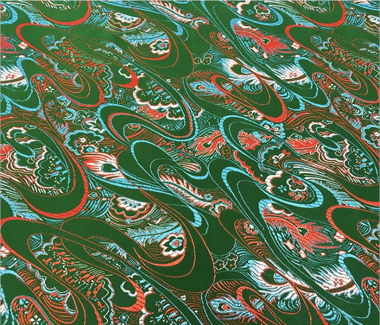 Phoenix Tail Silk Brocade Fabric: 29.5"W Upholstery & Sewing
