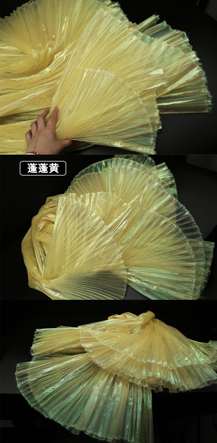 Pleated Organza Fabric: 55" Wide, Stiff Texture - Costume & Wedding Decor