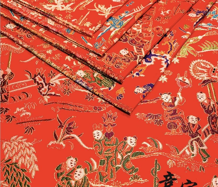 Tissu brocart jacquard à motifs floraux : matériau de couture traditionnel chinois