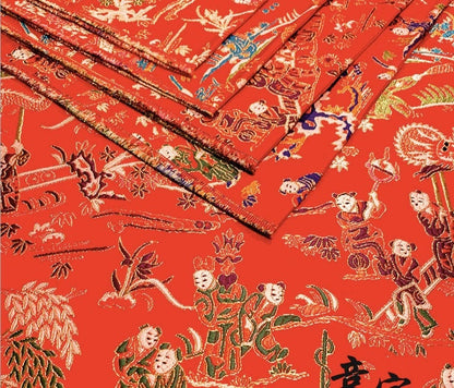 Tissu brocart jacquard à motifs floraux : matériau de couture traditionnel chinois