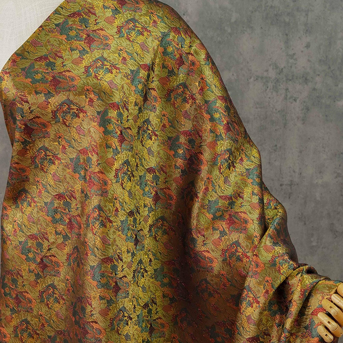 Dunhuang Pattern Silk Brocade Fabric: Emperor Tibetan Style, Upholstery & Costume