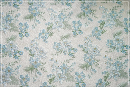 Gold Thread Floral Jacquard Fabric: 3D Texture, 55" Wide