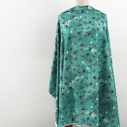 Butterfly Print Silk Satin Fabric - 59" Wide - Sewing & Upholstery