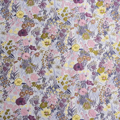 Tissu jacquard à motifs floraux : rayonne polyester gaufrée réversible, 150 cm de large
