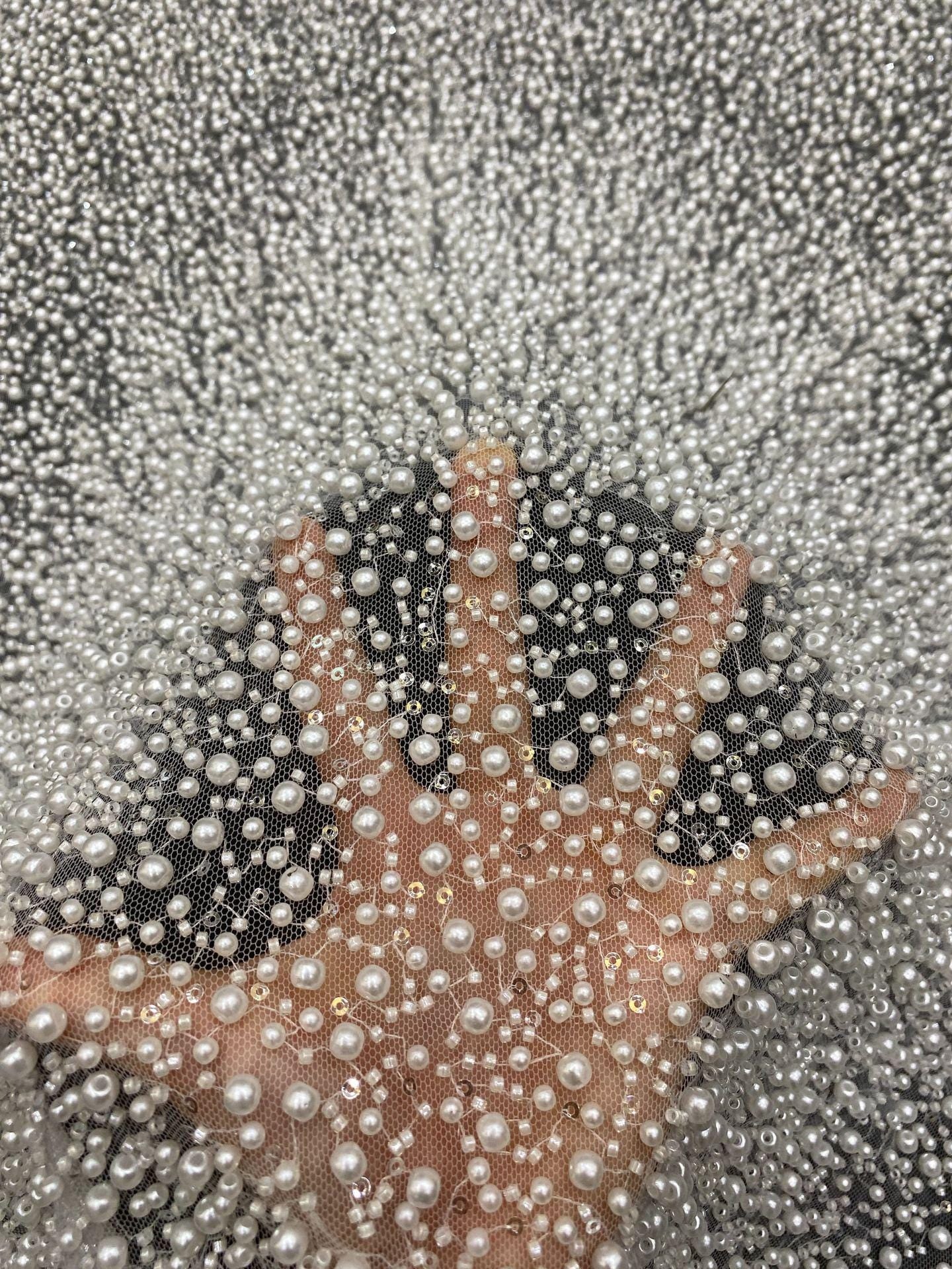 Beaded French Lace Fabric ��� Bridal Wedding Dre" Wide