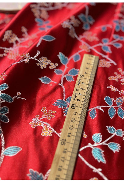 Grape Blossom Silk Brocade Fabric: 29.5"W Cheongsam Qipao Sewing