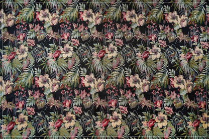 Floral Jacquard Fabric: Gold Thread Embroidered Upholstery, 62"W