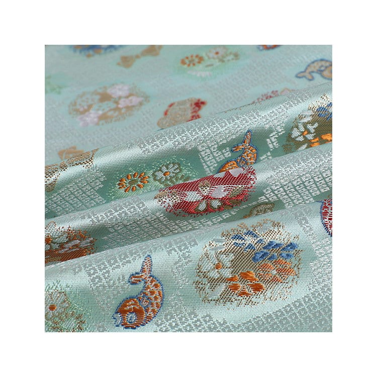 Japanese Lucky Fish Brocade Fabric: 59" Wide Silk Rayon Damask