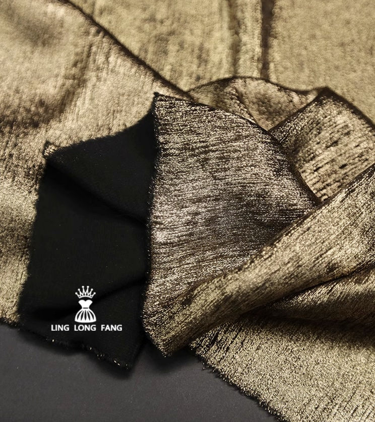 Metallic Foil Chiffon Fabric: 57" Wide Designer Knit Sewing Material