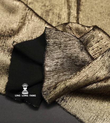 Metallic Foil Chiffon Fabric: 57" Wide Designer Knit Sewing Material