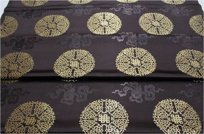 Chinese Brocade Fabric: Fu Lu Shou Design, 29.5" Wide - Sells by the Meter
