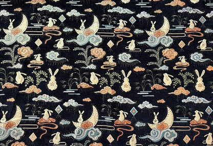 Rabbit Brocade Jacquard Fabric: 57"W Chenille Upholstery, Costume, Decor