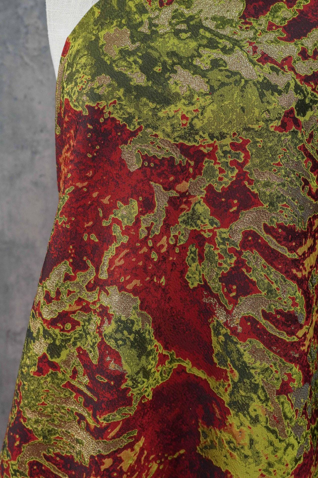 Gold Thread Abstract Jacquard Fabric: Luxury Upholstery, Dressmaking (63"W, Per Meter)