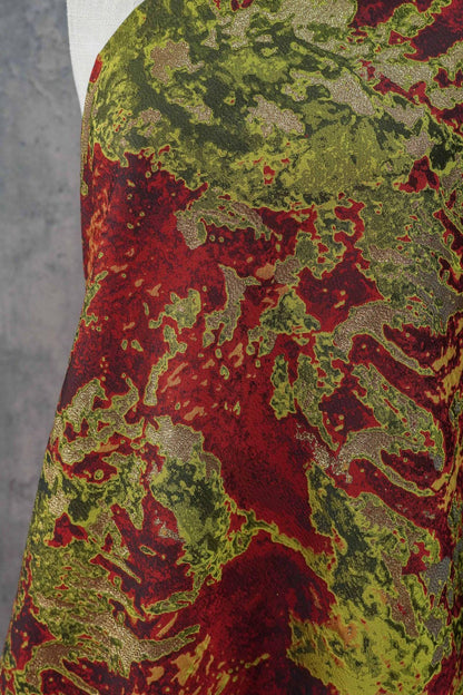 Gold Thread Abstract Jacquard Fabric: Luxury Upholstery, Dressmaking (63"W, Per Meter)