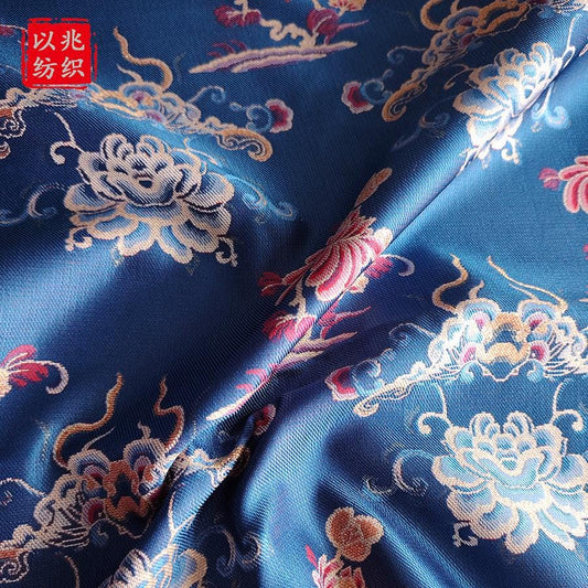 Tissu Jacquard Lotus & Nuage ��� Style Brocart Shu, Hanfu Qipao Ma