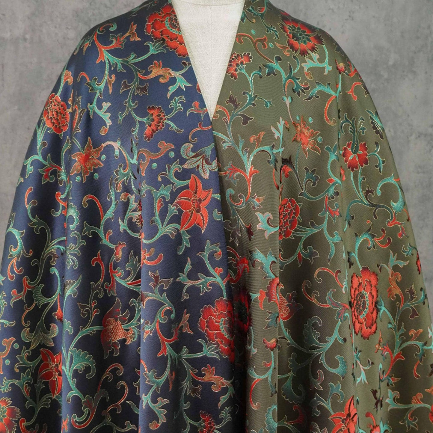 Gold Thread Floral Jacquard Fabric: 3D Embossed Upholstery, Costume, Sewing - 63"W
