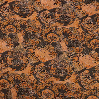 Traditional Fortune Symbol Brocade Fabric with Geometric Motifs by the Yard, 59" Wide