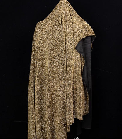Tissu métallisé « Pluie de météores dorés » : mélange de polyester élastique, 160 cm de large