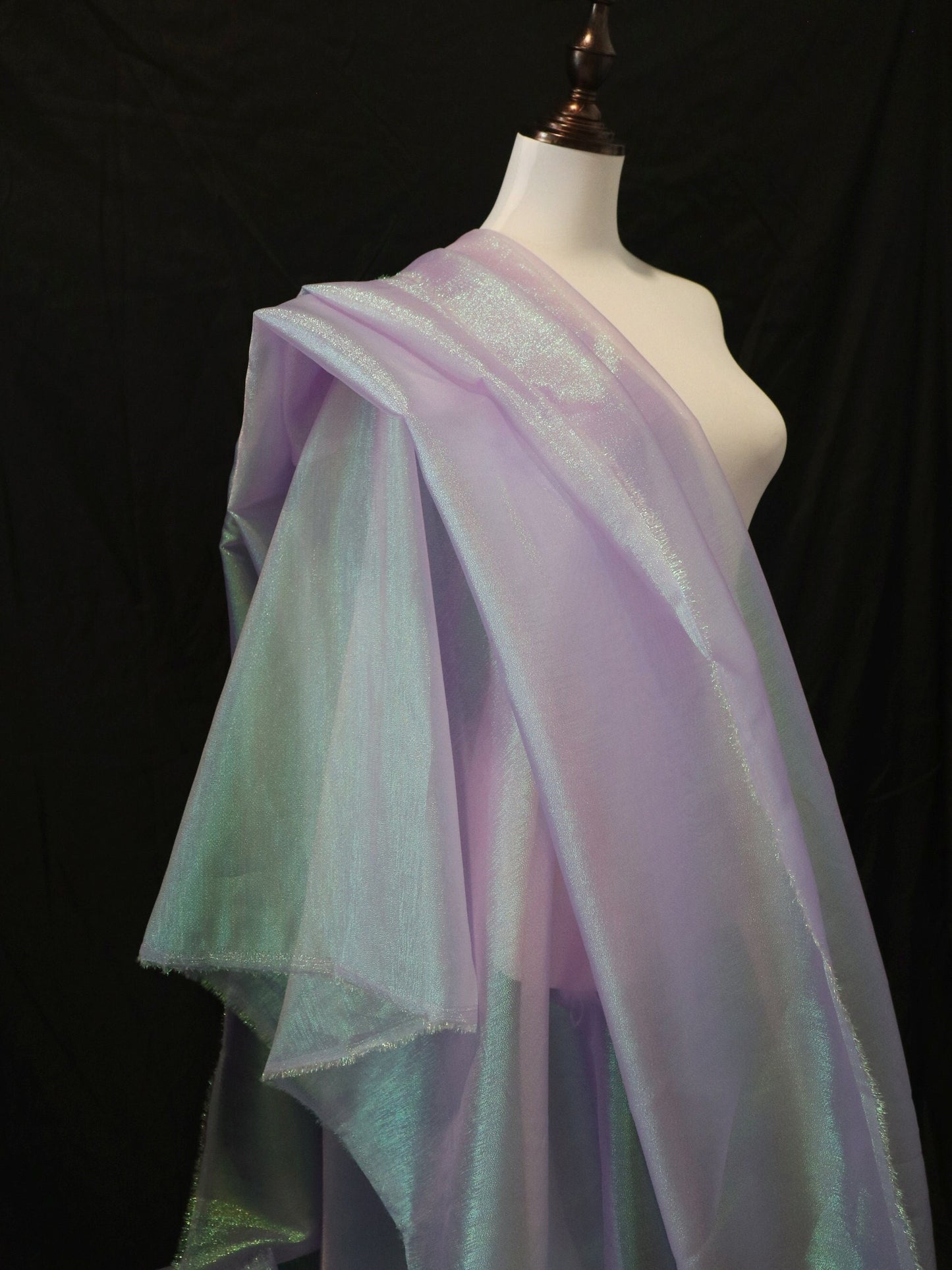 Iridescent Organza Fabric: Two-Tone Symphony Stiff Polyester, 59" Wide