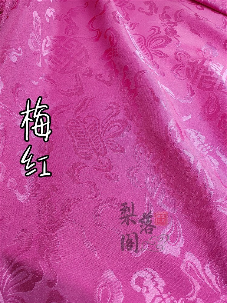 Tissu satin jacquard à motif floral : tissu pour costumes de cosplay chinois antique, largeur 152 cm (60 pouces) - Vendu au mètre