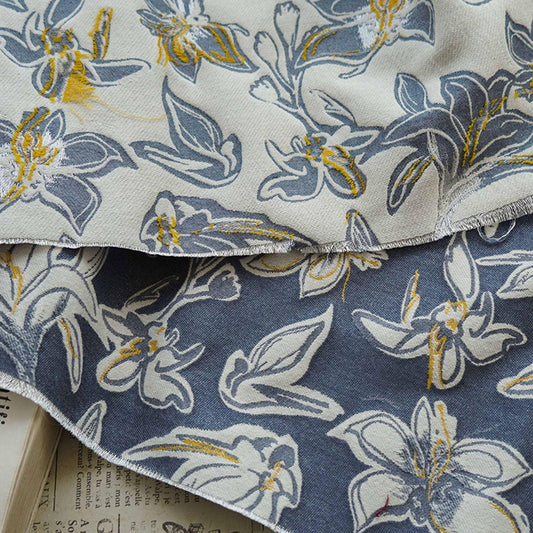 Jacquard Denim Fabric: 3D Reverse Design, Upholstery Sewing Material, 52"