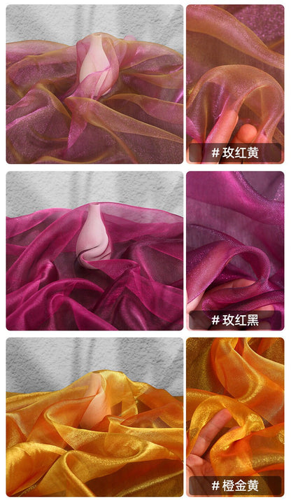 Tissu organza dégradé : 150 cm de large, fil Symphony pour mariage et costumes