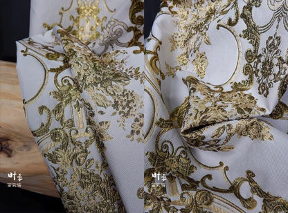 Jacquard Damask Fabric: Retro Palace Style, 55" Wide