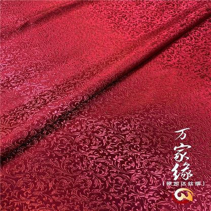 Tissu brocart de soie couleur blé : damas jacquard, ameublement et costume (29,5 po L)