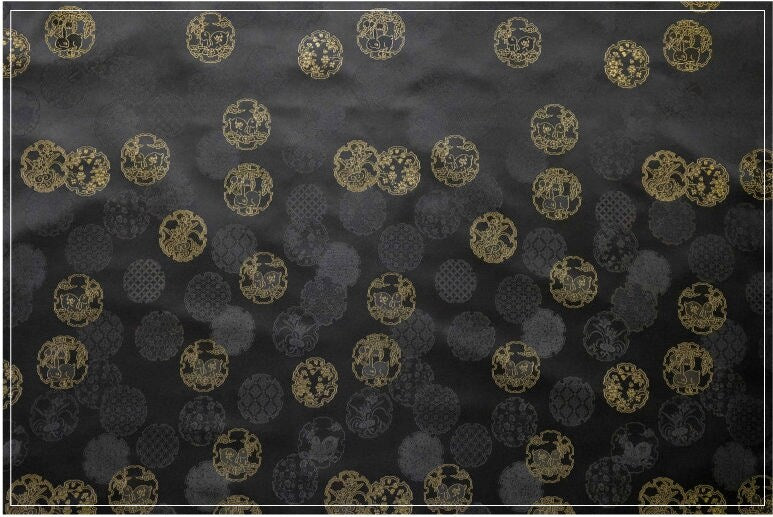 Rabbit Jacquard Brocade Fabric: Japanese Rayon Damask (By The Meter)