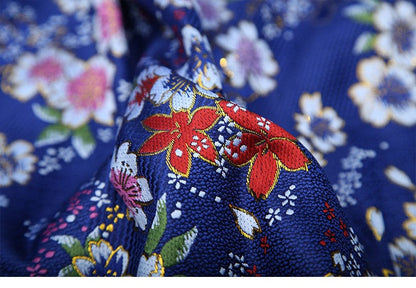 Tissu brocart jacquard à fleurs de cerisier : mélange de soie et de rayonne japonaises