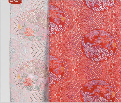 Phoenix Brocade Fabric: Sea Wave Silk Rayon Jacquard (29.5"/75cm)