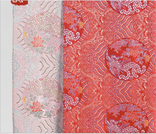 Tissu brocart Phoenix : Jacquard de rayonne de soie Sea Wave (29,5"/75 cm)