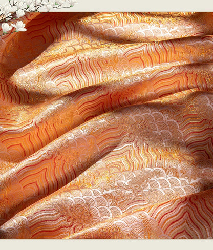 Sea Wave Brocade Fabric: Silk Rayon Jacquard, 59" Wide