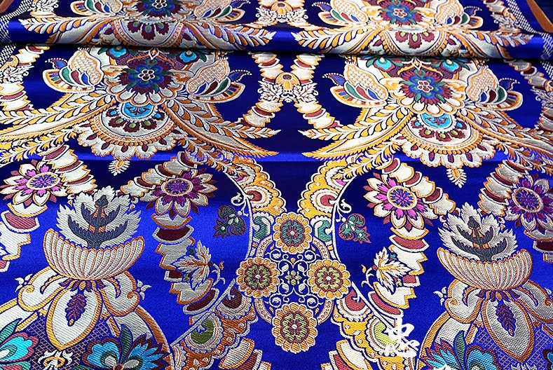 Brocade Fabric: Chinese Mongolian Style, Upholstery Sewing Material