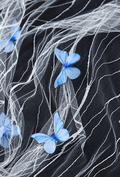 Butterfly Embroidered Sequin Tulle Mesh Fabric - 62" Wide