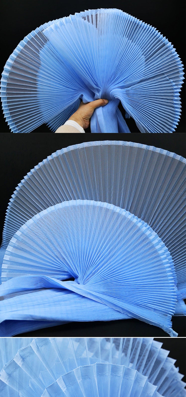 Pleated Organza Fabric: 63" Wide Stiff Texture Designer Material