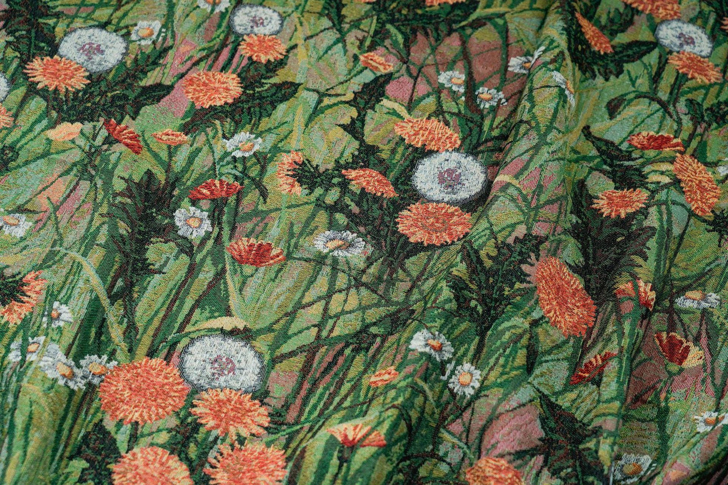 Floral Jacquard Woven Fabric: Oil Painting Style, 55" Wide