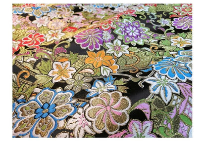 Nishijin Japanese Floral Brocade Fabric: High-End Jacquard Silk (29.5" Width)