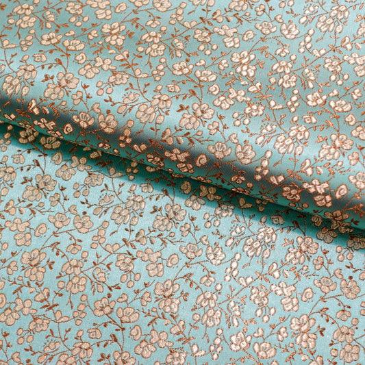 Floral Silk Brocade Fabric: 45"W Upholstery, Costume, Decor - By The Meter