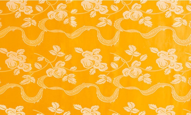 Tissu brocart de soie à motif floral : Damas en rayonne 45 po de large - Ruban rose