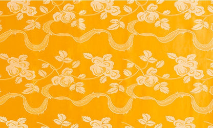 Tissu brocart de soie à motif floral : Damas en rayonne 45 po de large - Ruban rose